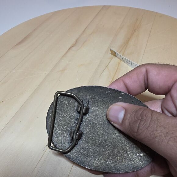 Vintage Brass Oval Shaped Floral Scroll Pattern Western Belt Buckle *Flawed* - Picture 10 of 10